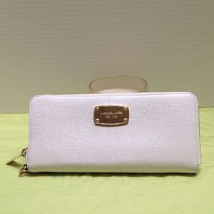 Michael Kors White Pebbled Leather Wallet